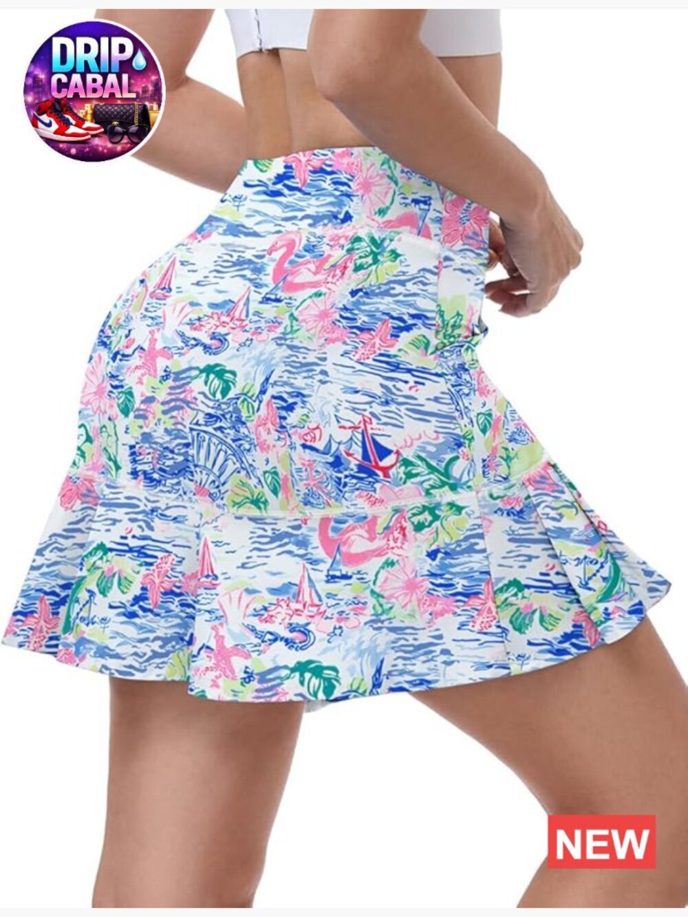 Women's Athletic Tennis Skort with Pockets & Built-in Shorts